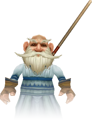 A gnome mage from World of Warcraft Classic in robes